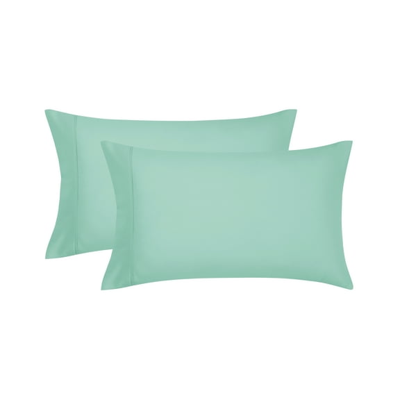 Mainstays Super Soft Brushed Microfiber Pillowcase Set, Green Mint, King, 2 Piece
