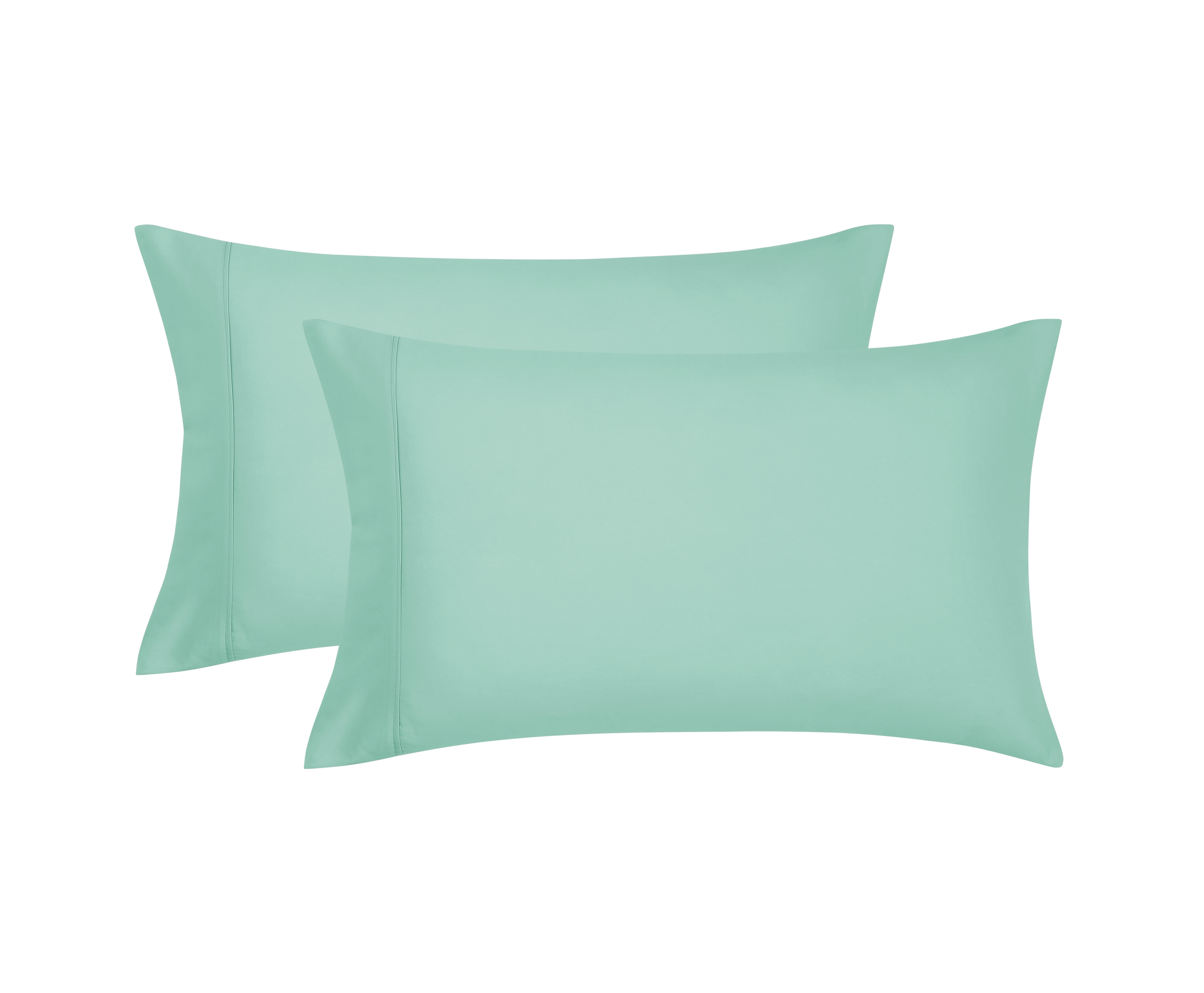 Mainstays Super Soft Brushed Microfiber Pillowcase Set, Green Mint, Standard/Queen, 2 Piece