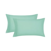 Mainstays Super Soft Brushed Microfiber Pillowcase Set, Green Mint, Standard/Queen, 2 Piece