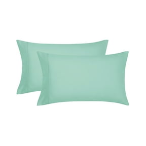 Mainstays Super Soft Brushed Microfiber Pillowcase Set, Green Mint, Standard/Queen, 2 Piece