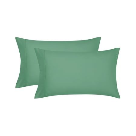 Mainstays Super Soft Brushed Microfiber Pillowcase Set, Green Sage, Standard/Queen, 2 Piece