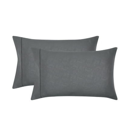 Mainstays Super Soft Brushed Microfiber Pillowcase Set, Grey Embossed Hayden Paisley, Standard/Queen, 2 Piece