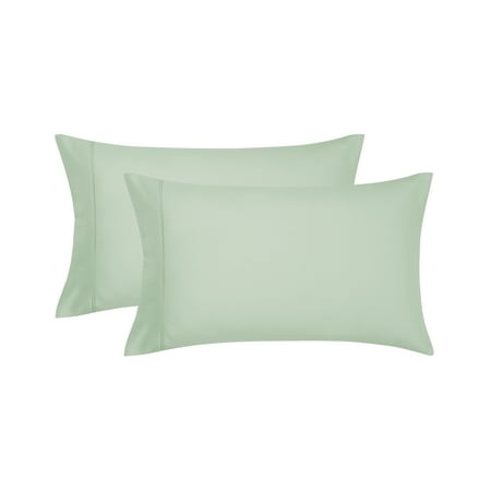 Mainstays Super Soft Brushed Microfiber Pillowcase Set, Light Green, Standard/Queen, 2 Piece