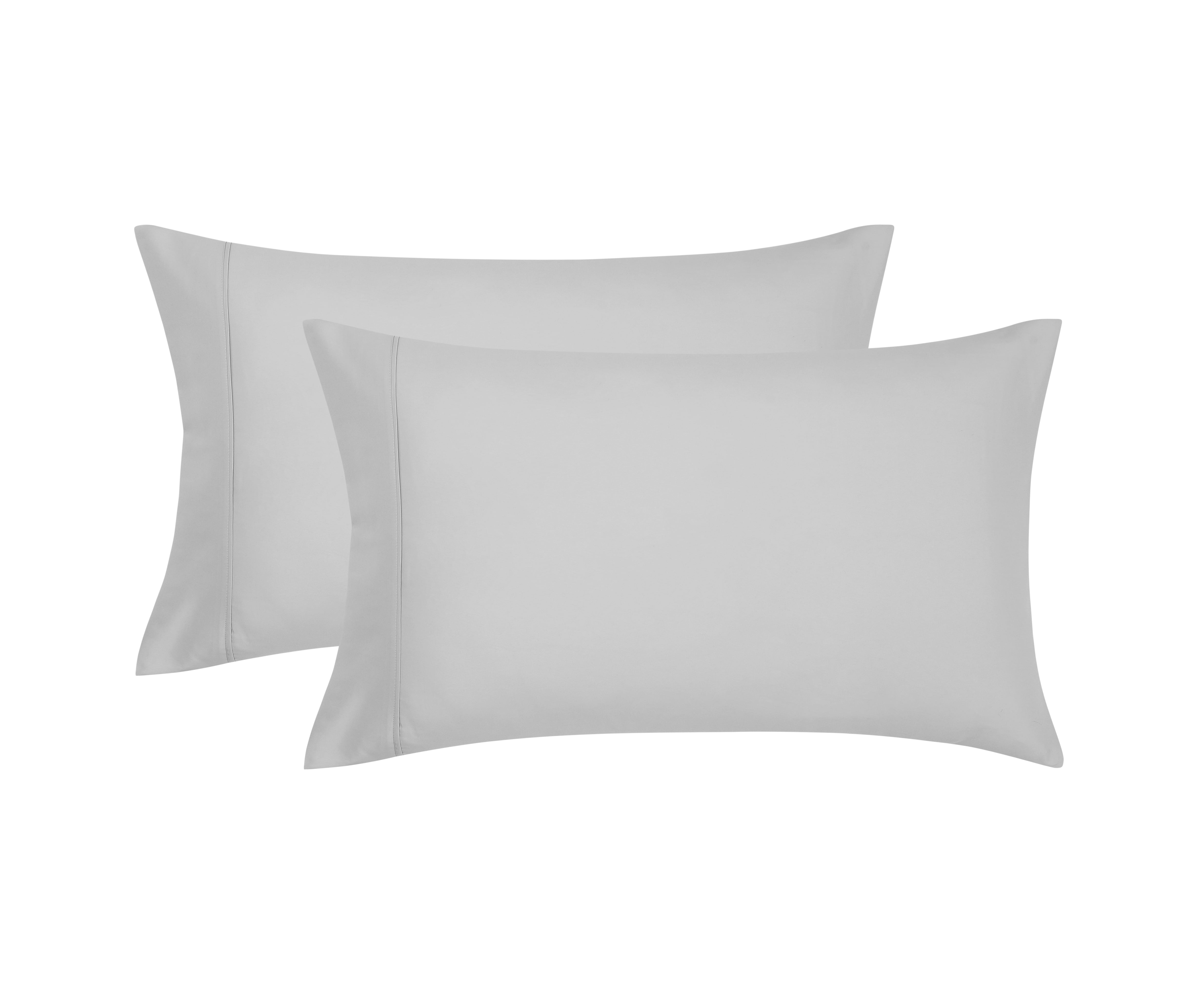 Mainstays Super Soft Brushed Microfiber Pillowcase Set, Light Silver Gray, King, 2 Piece