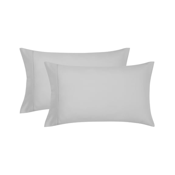 Mainstays Super Soft Brushed Microfiber Pillowcase Set, Light Silver Gray, King, 2 Piece