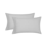 Mainstays Super Soft Brushed Microfiber Pillowcase Set, Light Silver Gray, Standard/Queen, 2 Piece