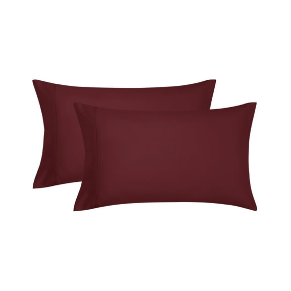 Mainstays Super Soft Brushed Microfiber Pillowcase Set, Luscious Red Merlot, King, 2 Piece