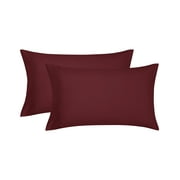 Mainstays Super Soft Brushed Microfiber Pillowcase Set, Luscious Red Merlot, Standard/Queen, 2 Piece