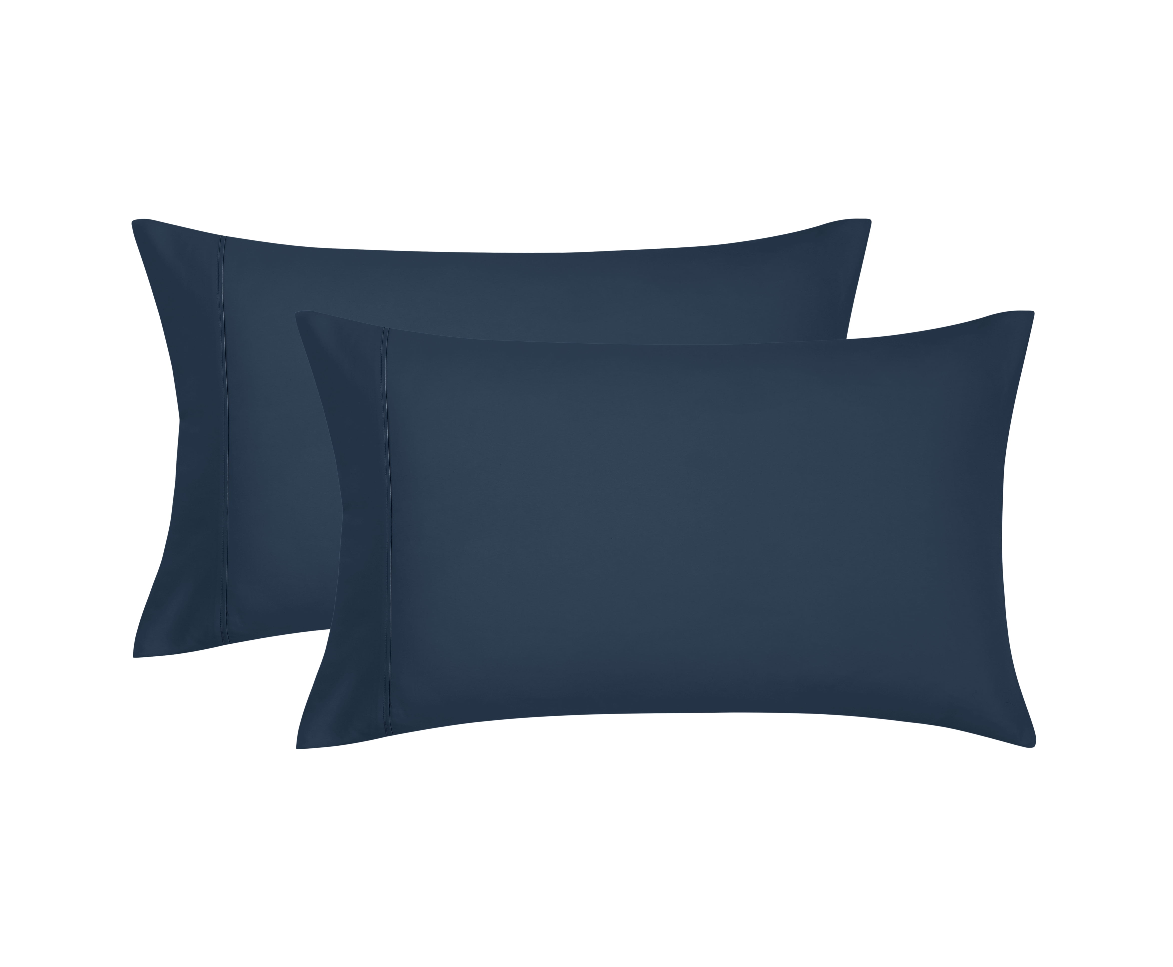 Mainstays Super Soft Brushed Microfiber Pillowcase Set, Navy Blue, Standard/Queen, 2 Piece