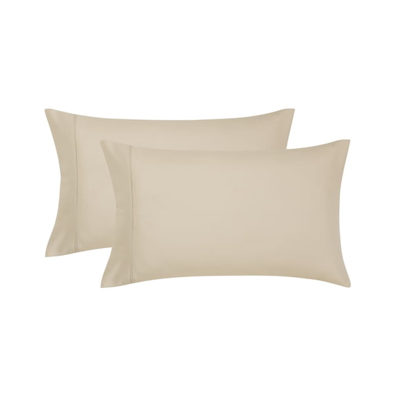 Mainstays Super Soft Brushed Microfiber Pillowcase Set, Papyrus Beige, King, 2 Piece