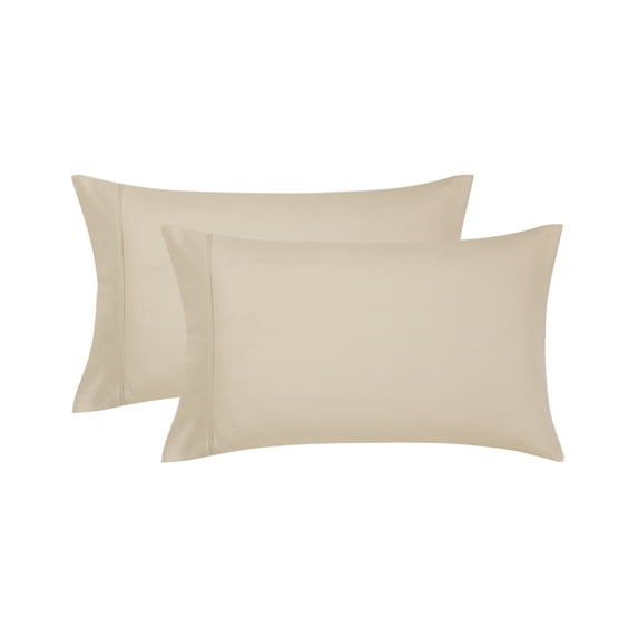Mainstays Super Soft Brushed Microfiber Pillowcase Set, Papyrus Beige, King, 2 Piece