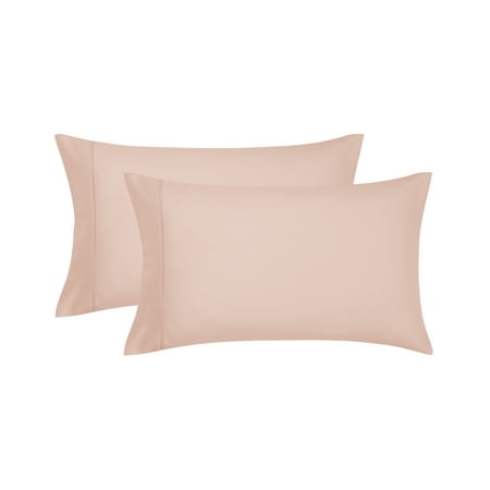 Mainstays Super Soft Brushed Microfiber Pillowcase Set, Pink Blush, Standard/Queen, 2 Piece
