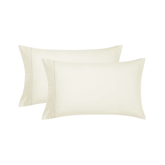 Mainstays Super Soft Brushed Microfiber Pillowcase Set, Soft Ivory, King, 2 Pack