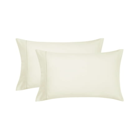 Mainstays Super Soft Brushed Microfiber Pillowcase Set, Soft Ivory, Standard/Queen, 2 Piece