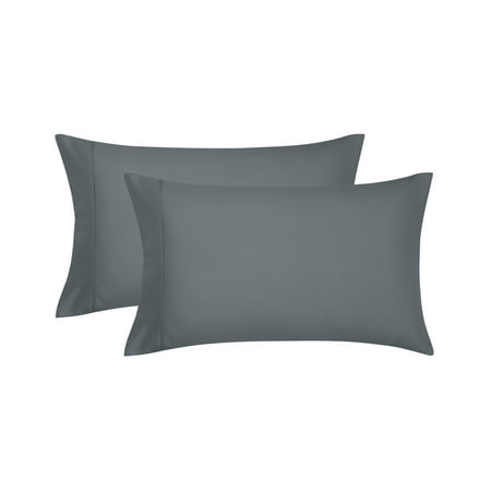 Mainstays Super Soft Brushed Microfiber Pillowcase Set, Soothing Gray, Standard/Queen, 2 Piece