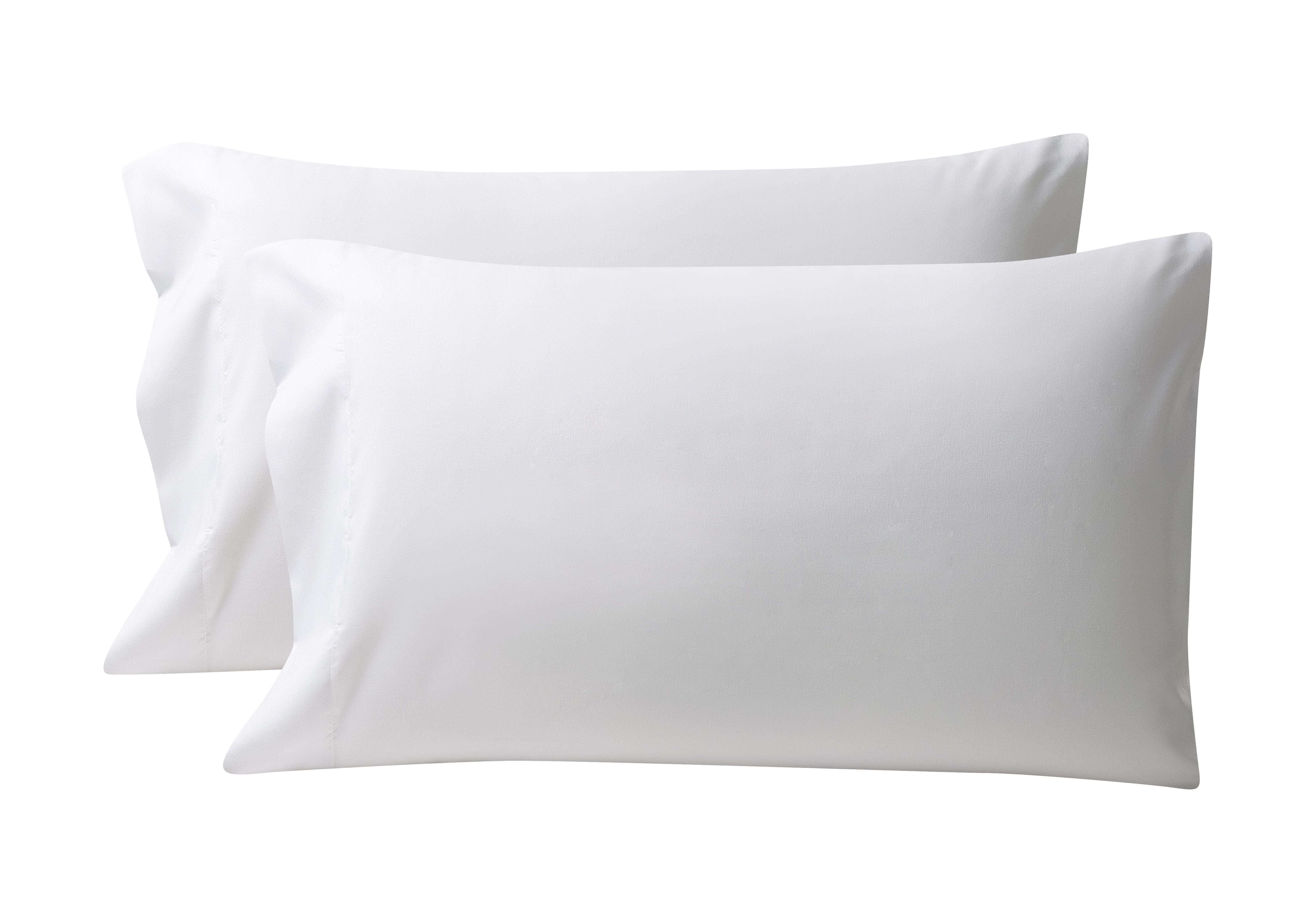 Mainstays Super Soft Brushed Microfiber Pillowcase Set, Standard/Queen, Arctic White, 2 Piece