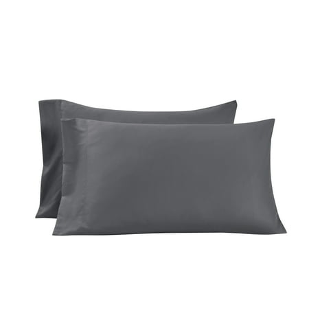 Mainstays Super Soft Brushed Microfiber Pillowcase Set, Standard/Queen, Soothing Gray, 2 Piece