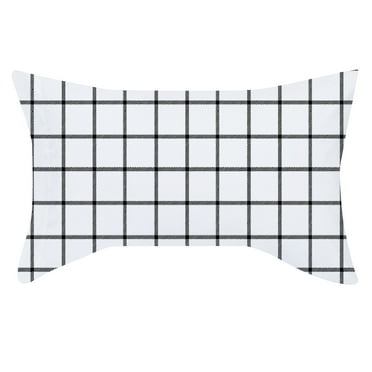 Mainstays Super Soft Brushed Microfiber Pillowcase Set, Std/Queen, White Windowpane, 2 Piece