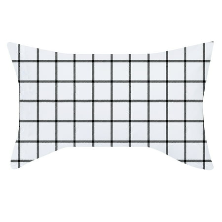 Mainstays Super Soft Brushed Microfiber Pillowcase Set, Standard/Queen, White Windowpane, 2 Piece