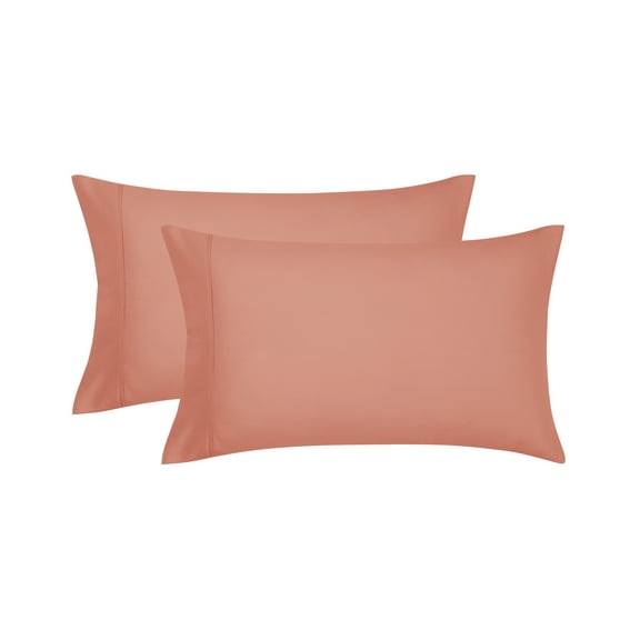 Mainstays Super Soft Brushed Microfiber Pillowcase Set, Clay Terracotta Dream, King, 2 Piece