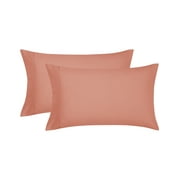 Mainstays Super Soft Brushed Microfiber Pillowcase Set, Clay Terracotta Dream, Standard/Queen, 2 Piece
