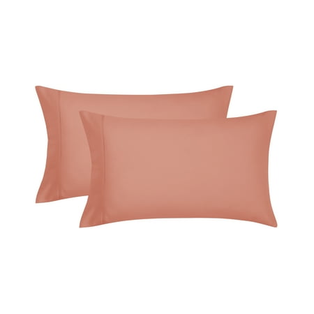 Mainstays Super Soft Brushed Microfiber Pillowcase Set, Clay Terracotta Dream, Standard/Queen, 2 Piece
