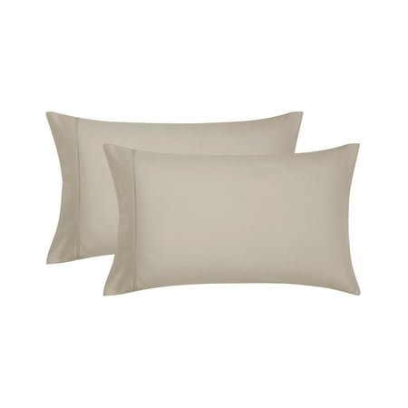 Mainstays Super Soft Brushed Microfiber Pillowcase Set, Washed Tan, Standard/Queen, 2 Piece