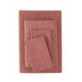thumbnail image 1 of Mainstays Super Soft Faux Textured Microfiber Bed Sheet Set, Full, Luscious Red Merlot, 4 Piece, 1 of 11