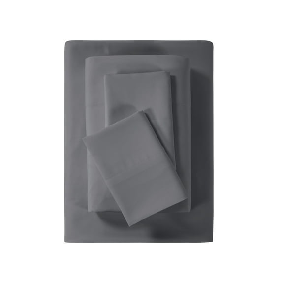 Mainstays Super Soft High Quality Brushed Microfiber Bed Sheet Set, King, Soothing Gray, 4 Piece