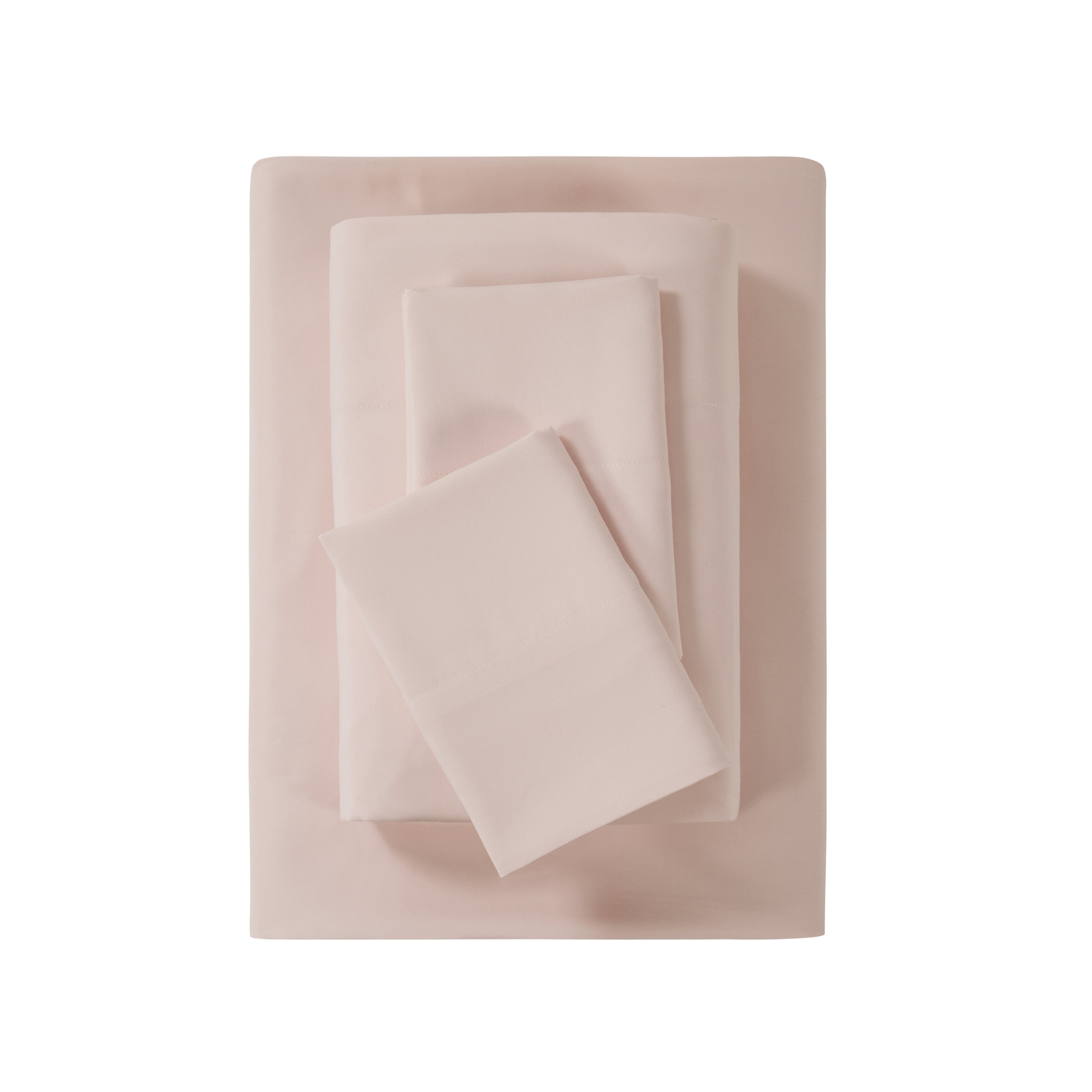 Mainstays Super Soft High Quality Brushed Microfiber Bed Sheet Set, King, Pink Blush, 4 Piece