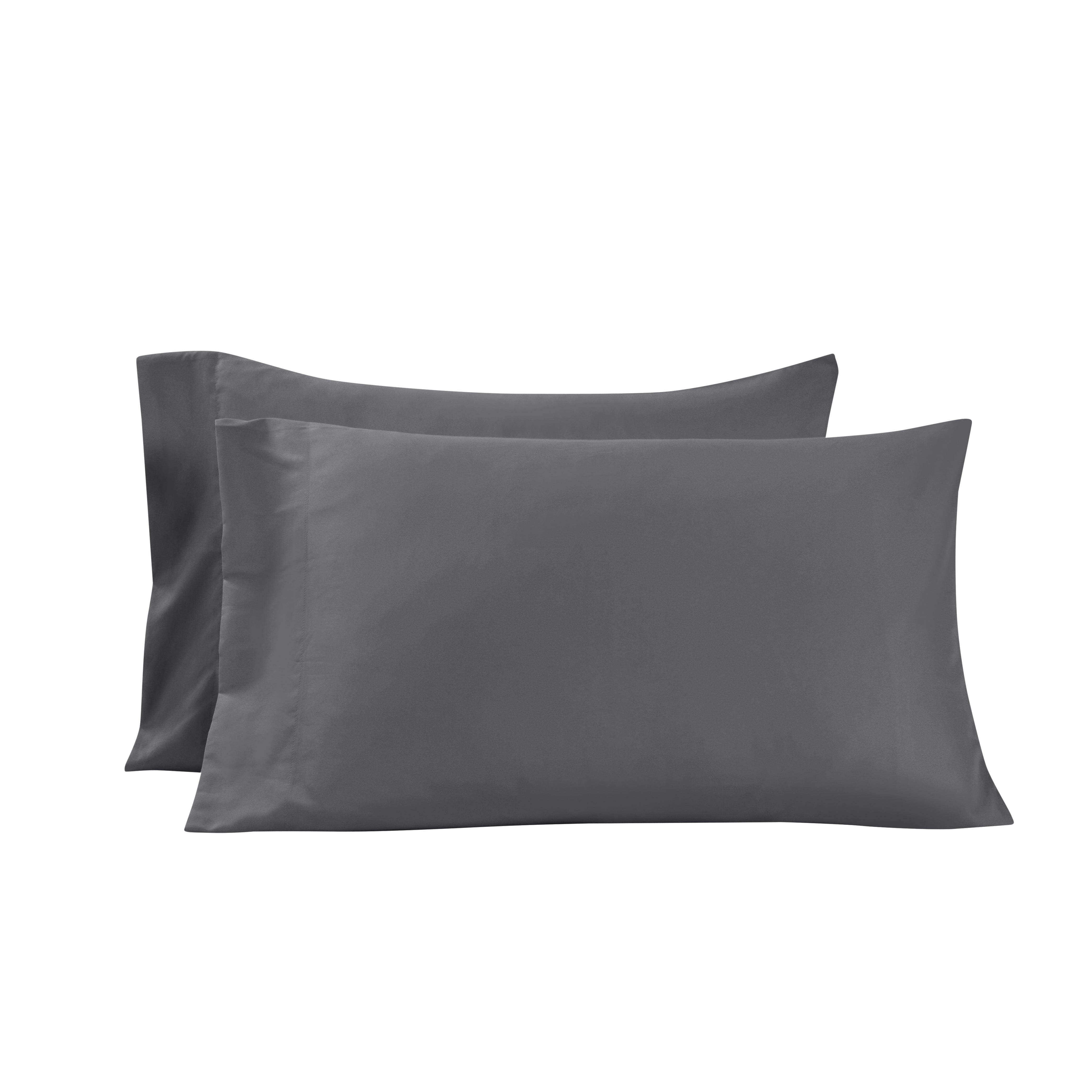 Mainstays Super Soft High Quality Brushed Microfiber Pillowcase Set, King, Soothing Gray, 2 Piece