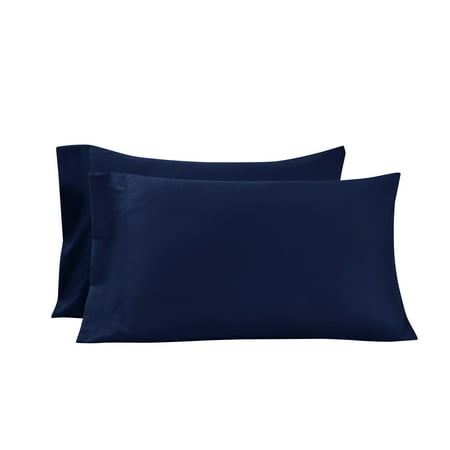 Mainstays Super Soft High Quality Brushed Microfiber Pillowcase Set, King, Navy, 2 Piece