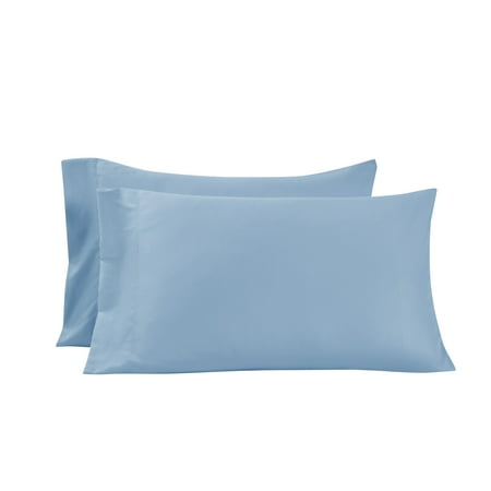 Mainstays Super Soft High Quality Brushed Microfiber Pillowcase Set, King, Placid Blue, 2 Piece