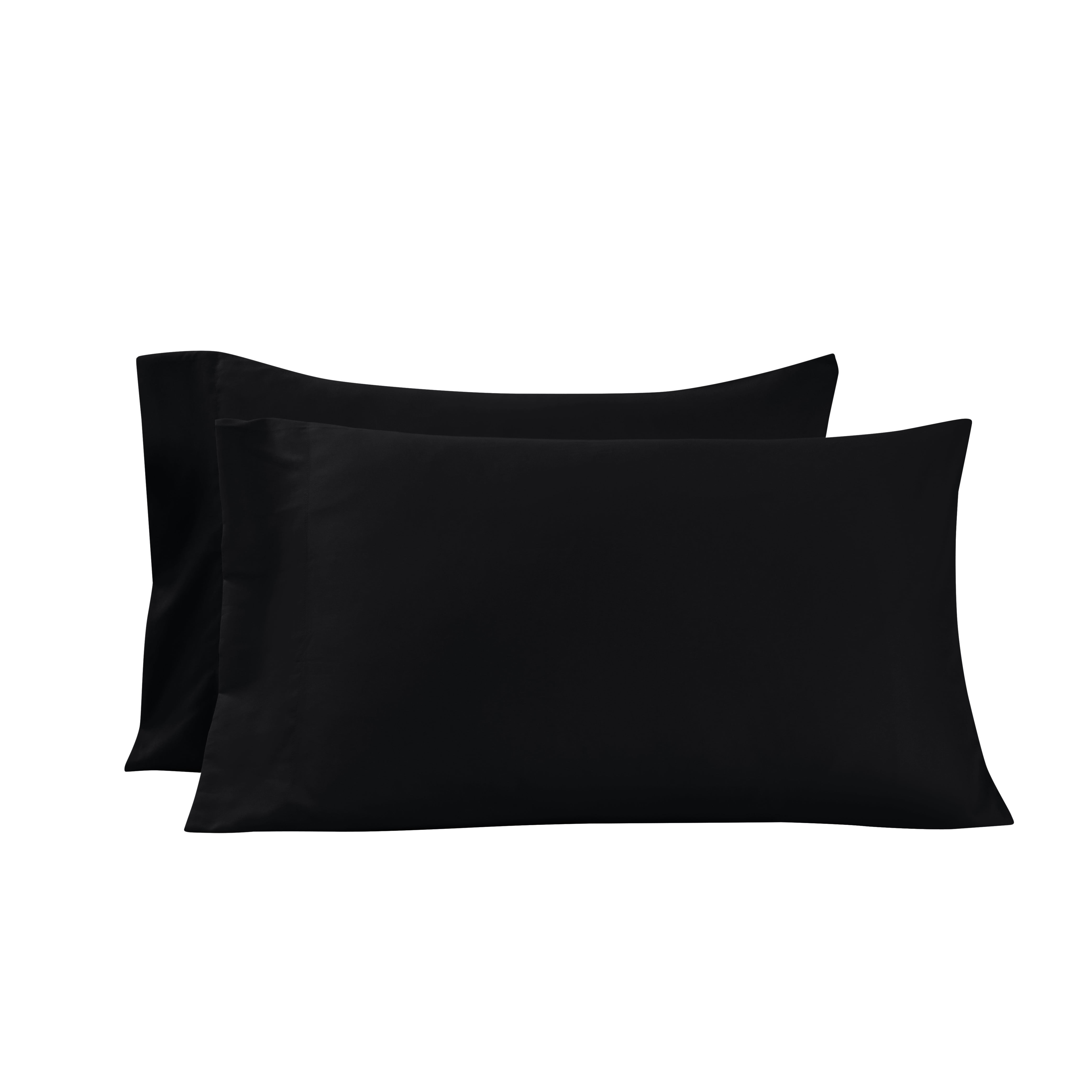 Mainstays Super Soft High Quality Brushed Microfiber Pillowcase Set, King, Rich Black, 2 Piece