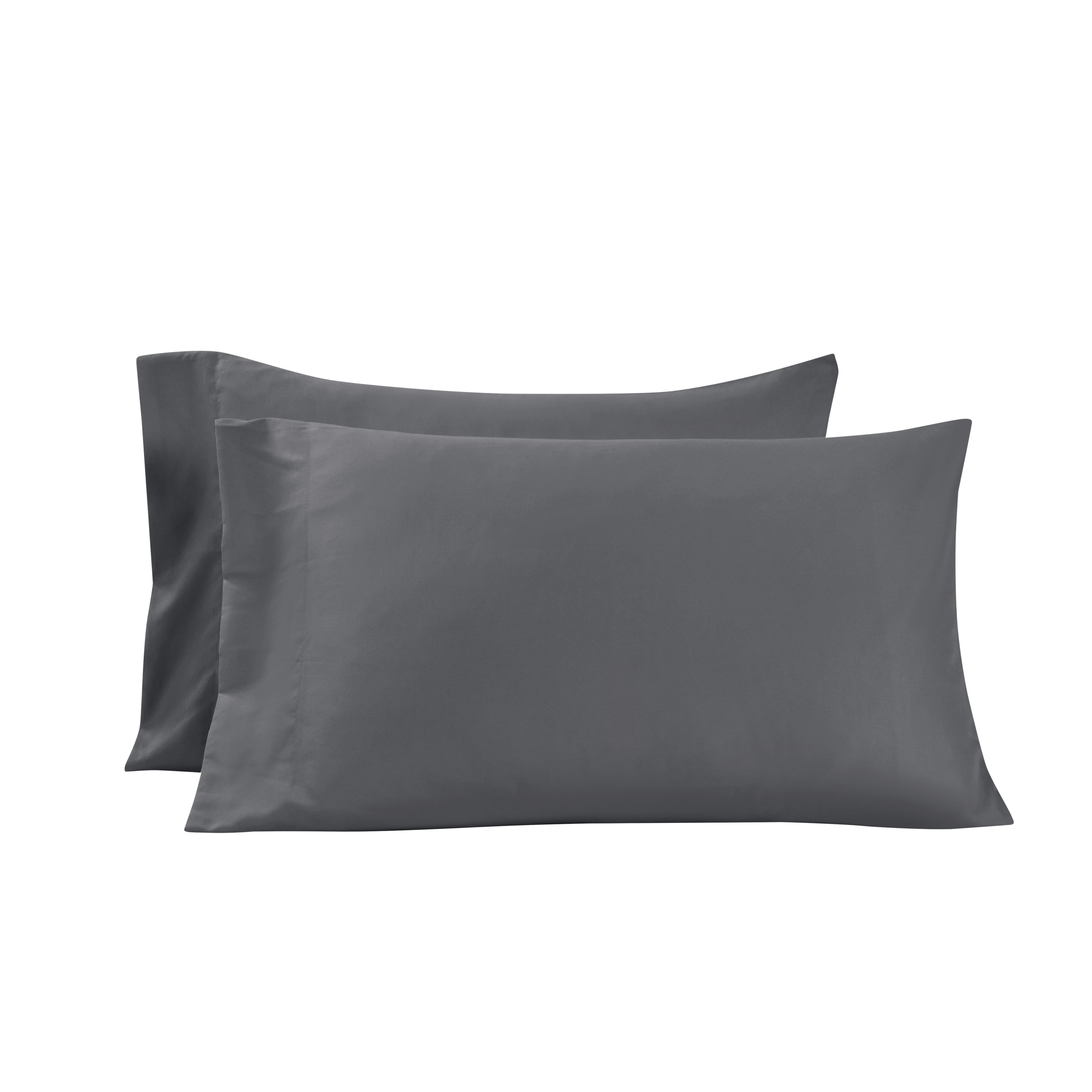 Mainstays Super Soft High Quality Brushed Microfiber Pillowcase Set,  Std/Queen, Gray, 2 Piece 