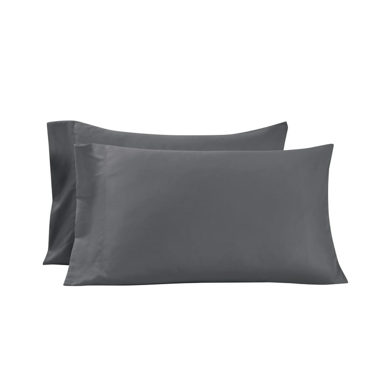 Mainstays Super Soft High Quality Brushed Microfiber Pillowcase Set,  Std/Queen, Gray, 2 Piece