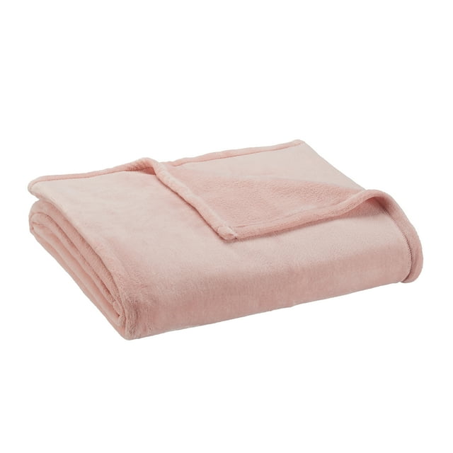 Mainstays Super Soft Plush Blanket, Blush Pink, Full/Queen, 90"X90