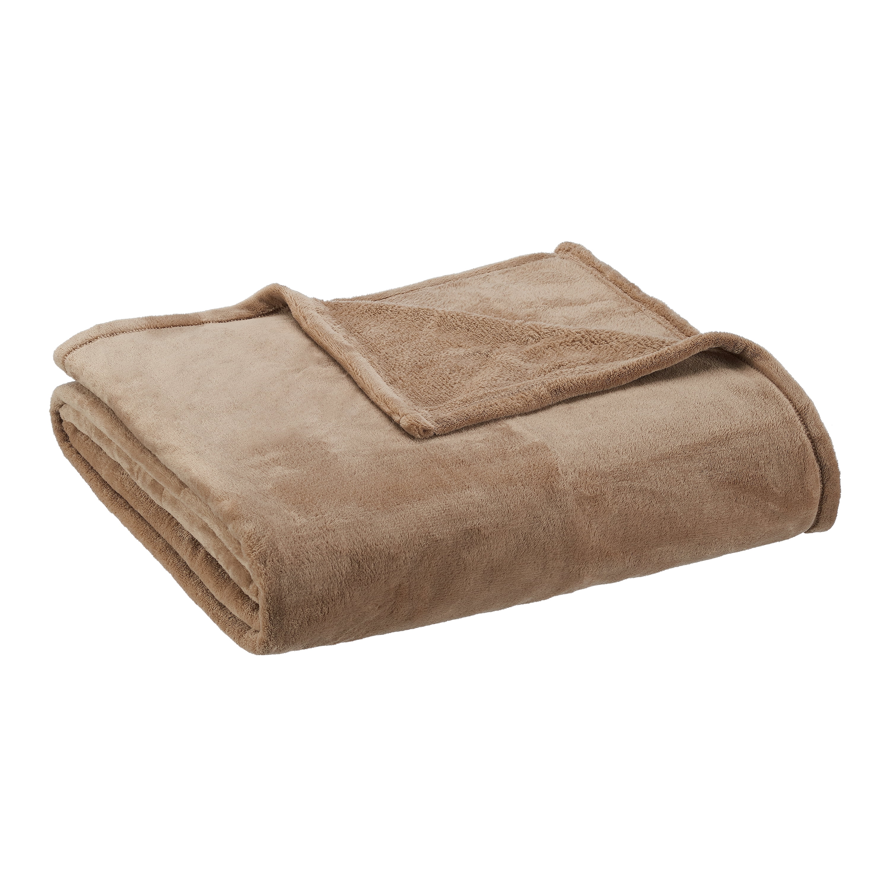 Mainstays Super Soft Plush Blanket, Brown, King