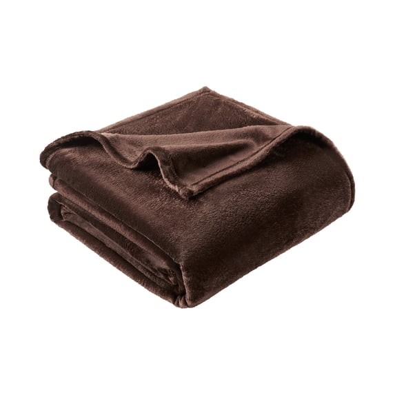 Mainstays Velvet Plush Bed Blanket, Caffeine Brown, Full/Queen Size