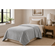 Mainstays Plush Bed Blanket, Gray, Twin, 66 in x 90 in