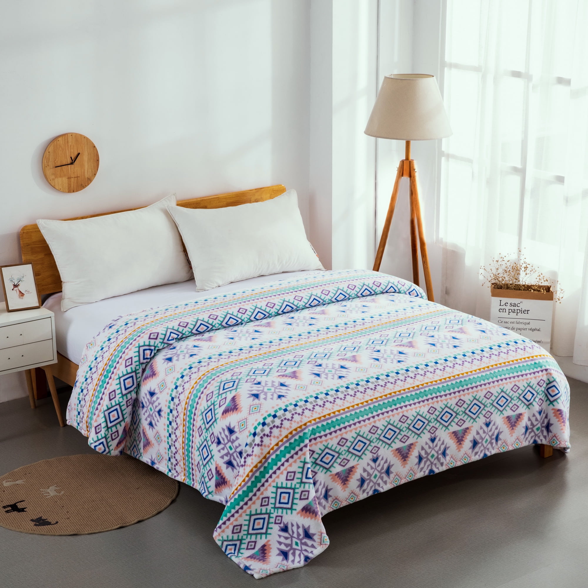 Mainstays Super Soft Plush Blanket, King, Aztec