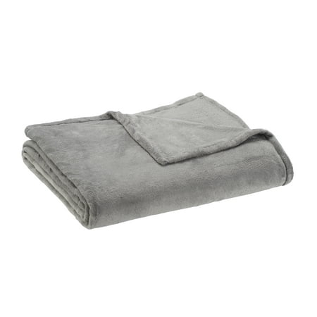 Mainstays Super Soft Plush Blanket, Light Grey, Full/Queen 90"X90", Suitable for Adult