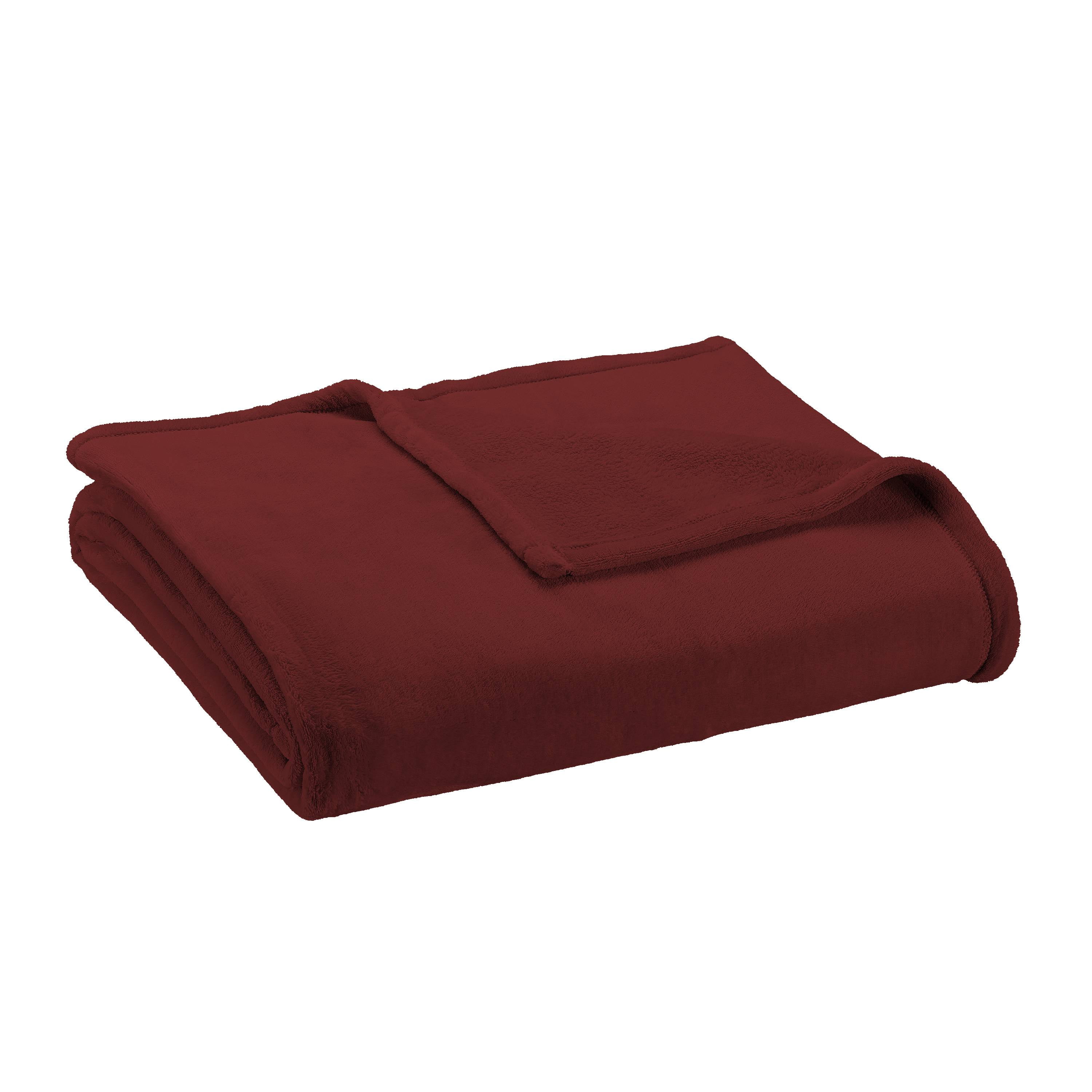 Mainstays Super Soft Red Polyester Plush Blanket, King 102"X90", Suitable for Adult