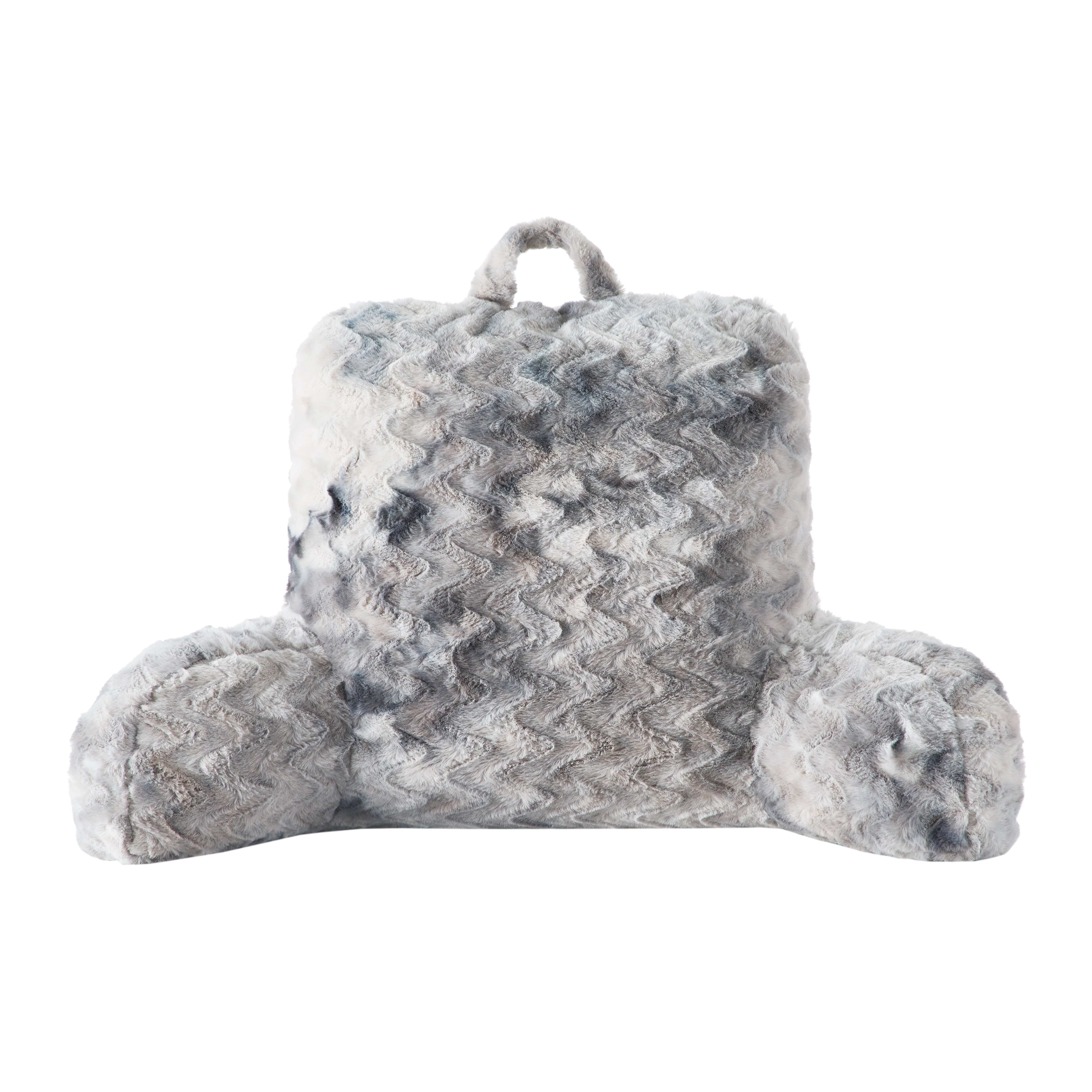 Mainstays Tie Dye Faux Fur Backrest Pillow, Grey Multicolor, 23x29