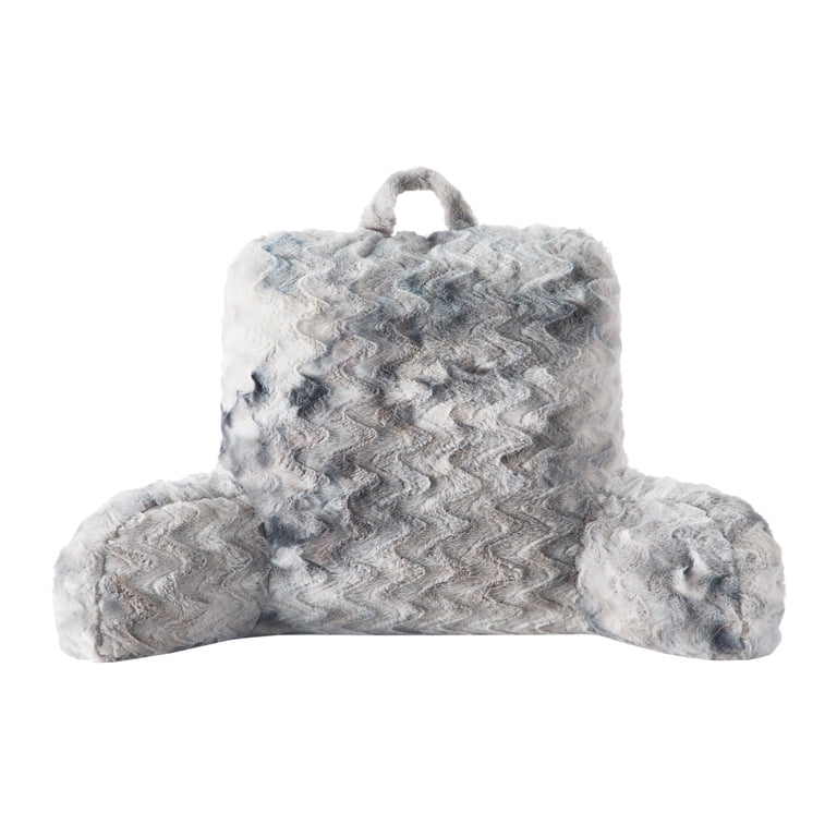 Mainstays Tie Dye Faux Fur Backrest Pillow, Grey Multicolor, 23x29