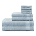 thumbnail image 1 of Mainstays Supersoft 100% Cotton 8-Piece Fade Resistant Towel Set, Placid Blue, 1 of 9