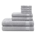 thumbnail image 1 of Mainstays Supersoft 100% Cotton 8-Piece Fade Resistant Towel Set, Soft Silver, 1 of 10