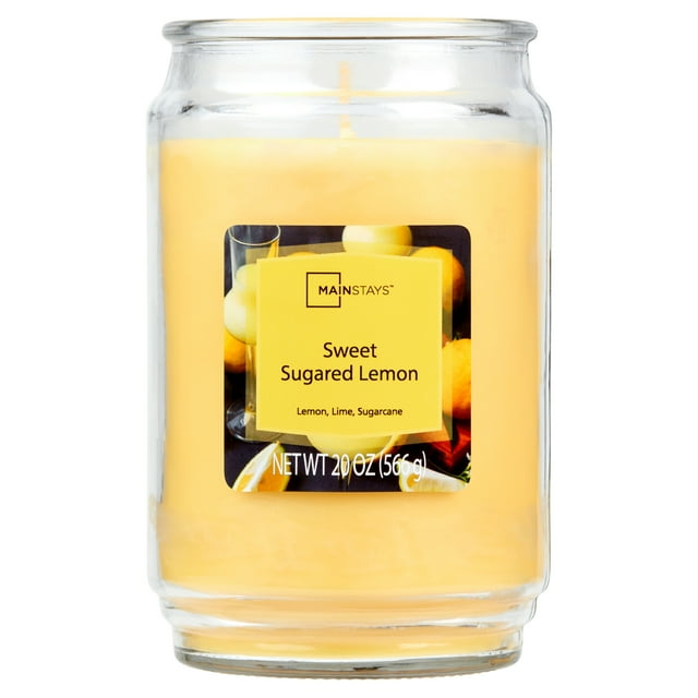 Mainstays Sweet Sugared Lemon Scented SingleWick Large Glass Jar