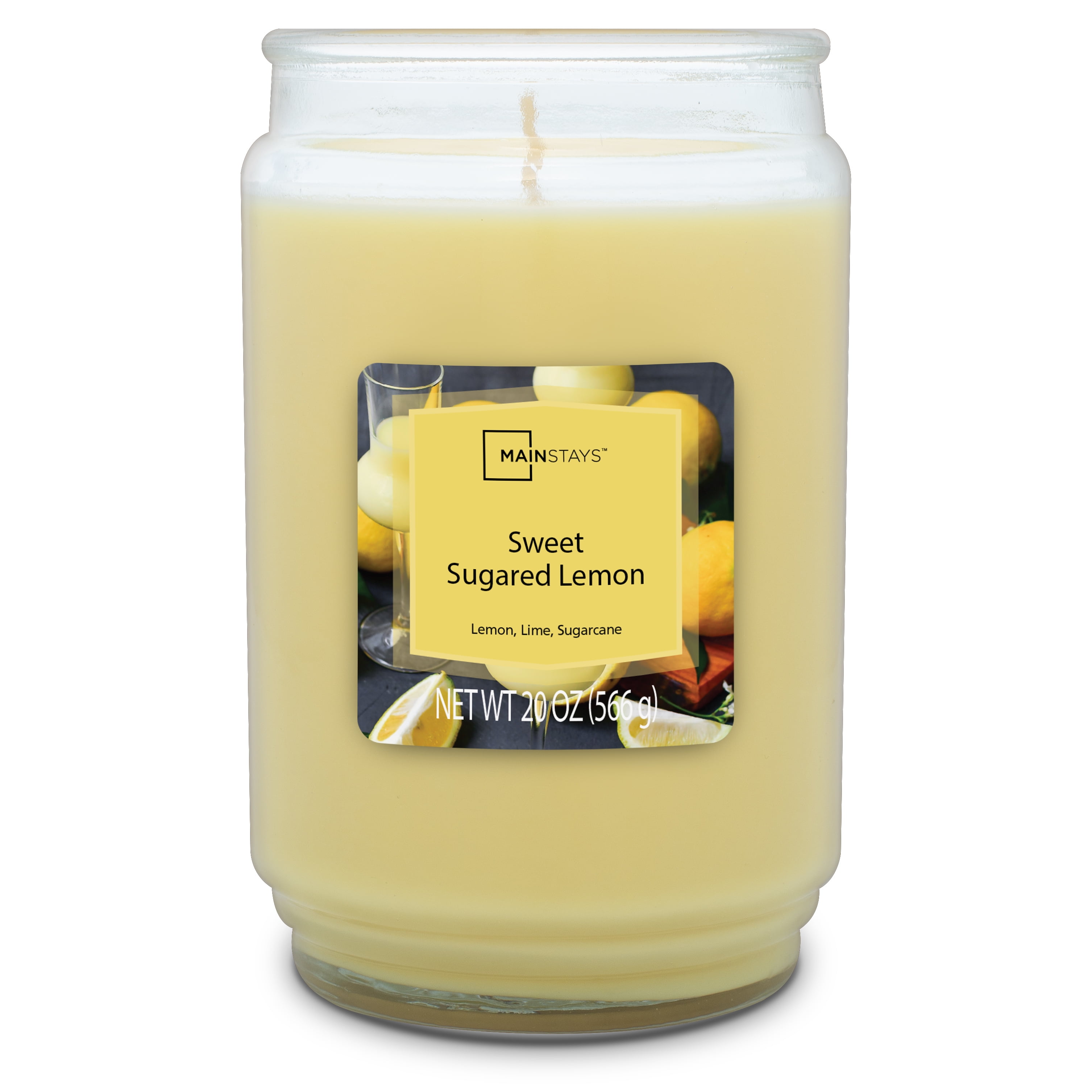 Mainstays Sweet Sugared Lemon Scented SingleWick Large Glass Jar