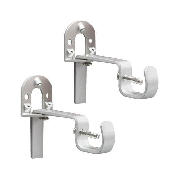 Mainstays SwiftSet™ No Drill Nickel 1/2-1" Curtain Rod Brackets, 2 Count